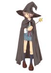  final_fantasy final_fantasy_tactics hat nagato_yuki parody purple_hair rokko school_uniform serafuku short_hair style_parody suzumiya_haruhi_no_yuuutsu wand witch_hat 