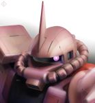  gundam head mecha mobile_suit_gundam no_humans raybar signature solo zaku zaku_ii zaku_ii_s_char_custom 