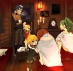  bag blanket blonde_hair blue_eyes blue_hair blush bow brown_hair candle child coat cold green_hair hair_bow hatsune_miku indoors kagamine_len kagamine_rin kaito kamui_gakupo lamp long_hair meiko naked_sheet nude room sama short_hair siblings smile snow twins twintails vocaloid wince winter 