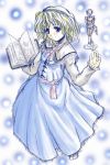  alice_margatroid amamizu blonde_hair blue_eyes book capelet doll hairband short_hair sketch solo touhou voodoo_doll 