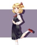  blonde_hair hair_ribbon kuze mary_janes red_eyes red_shoes rumia shoes short_hair side_ponytail solo the_embodiment_of_scarlet_devil touhou youkai 