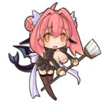  broom brown_legwear brown_thighhighs chibi cleavage double_bun dragon dragon_girl huge_breasts lowres maid nefarian onyxien orange_eyes personification pink_hair ribbon short_hair tail thigh-highs thighhighs warcraft wings world_of_warcraft 