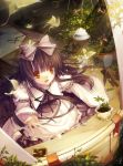  bad_id bow brown_hair fisheye hair_bow hime03 open_mouth outstretched_hand plant smile solo star_sapphire sunbeam sunlight touhou windowsill yellow_eyes 