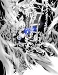  boots feathers forest gloves monochrome nature oboro_keisuke odin_sphere oswald short_hair sitting smile solo spot_color thinking tree vanillaware 