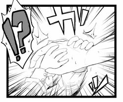  comic grab grabbing hands hokuto_(artist) hokuto_(scichil) monochrome silent_comic touhou 