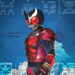  1boy arcle_(kuuga) belt compound_eyes english_text helmet highres horns kamen_rider kamen_rider_kuuga kamen_rider_kuuga_(series) kuuga_(mighty) male_focus obakelope0530 red_eyes solo tokusatsu 