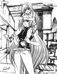  carrying leoheart long_hair lyrical_nanoha mahou_shoujo_lyrical_nanoha mahou_shoujo_lyrical_nanoha_a&#039;s mahou_shoujo_lyrical_nanoha_a's mahou_shoujo_lyrical_nanoha_strikers monochrome open_mouth recording reinforce reinforce_zwei shoulder_carry smile viewfinder 