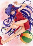  blue_hair china_dress chinese_clothes chui double_bun legs long_hair no_socks purple_eyes ranma_1/2 shampoo_(ranma_1/2) violet_eyes yukaxcat 