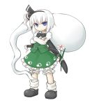  aqua_eyes bloomers blue_eyes bob_cut crossed_arms flower ghost hairband katana konpaku_youmu konpaku_youmu_(ghost) mary_janes myon nice ribbon scabbard sheath sheathed shoes short_hair solo sword touhou weapon white_hair 