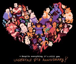  1other 2023 2d 3boys 3girls alphys ambiguous_gender anniversary anthro asgore_dreemurr beard black_background black_eyepatch black_shorts blonde_hair blue_fur blue_jacket blue_shirt blue_shorts blue_skin bone book bratty_(undertale) brothers brown_hair burgerpants cape cat cat_boy cat_ears cat_girl catty_(undertale) colored_sclera copyright_name digital_media ear_fins english_text everyone eyepatch facial_hair female fins fish fish_girl floppy_ears flower flowey_(undertale) food frisk_(undertale) frog froggit furry furry_female furry_male gloves goat goat_boy goat_ears goat_girl goat_horns happy_anniversary head_fins high_ponytail highres hood hood_down hooded_jacket horns human humanoid jacket lizard lizard_girl long_hair mad_mew_mew male mammal monster monster_boy monster_girl multiple_boys multiple_girls napstablook nice_cream_guy open_jacket papyrus_(undertale) pasta pink_stripes plant ponytail rabbit_boy rabbit_ears red_cape red_gloves red_hair reptile reptile_girl sans_(undertale) scalie sharp_teeth shirt short_hair shorts siblings simple_background skeleton slit_pupils snowman somdxr spider spider_girl striped_shirt striped_shorts teeth text toriel undead undertale undyne vulkin white_fur white_horns white_shirt white_stripes yellow_flower yellow_sclera yellow_teeth 