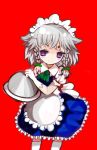  amii braid gloves izayoi_sakuya maid maid_headdress plate purple_eyes serving_dome silver_hair solo thigh-highs thighhighs touhou twin_braids violet_eyes white_legwear white_thighhighs 