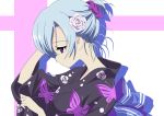  henriette_mystere hoshino_sora japanese_clothes kimono purple_eyes silver_hair tantei_opera_milky_holmes violet_eyes 