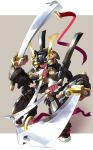  braid katahira_masashi katana long_hair oni original samurai_armor shougi solo sword weapon 