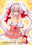  bunny_ears di_gi_charat dice glasses long_hair nightmare77zx purple_eyes red_eyes traditional_media traditional_shoulders twintails usada_hikaru violet_eyes waitress 