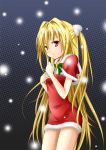  blonde_hair christmas dress konjiki_no_yami long_hair red_eyes snow solo to_love-ru toloveru twintails very_long_hair 