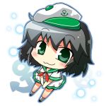  black_hair blue_eyes chibi green_eyes hat murasa_minamitsu noai_nioshi sailor sailor_collar sailor_hat sailor_suit short_hair solo touhou 