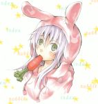  bad_id bunny_ears carrot eating endou_yusa food green_eyes index pajamas star to_aru_majutsu_no_index white_hair 