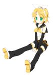  bow detached_sleeves hair_bow kagamine_rin meito_(artist) meito_(maze) sitting thigh-highs thighhighs vocaloid 