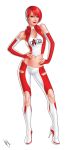  copyright_request freckles headset high_heels highres lips lipstick makeup midriff mound_of_venus navel pants red_hair redhead shoes short_hair solo warren_louw 