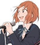  1girl hirasawa_yui k-on! microphone microphone_stand peg school_uniform short_hair solo 