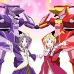  blue_eyes fairlion latooni_subota mecha purple_hair ribonzu shine_hausen super_robot_wars super_robot_wars_original_generation 