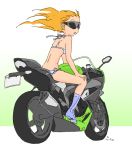  bikini cote motor_vehicle motorcycle orange_hair original riding solo sunglasses swimsuit vehicle 