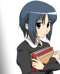  blue_hair blush book carrying iposi minami-ke short_hair smile yoshino_(minami-ke) 