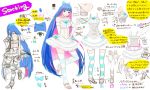  blue_hair bow breasts character_sheet hair_bow heart jpeg_artifacts leg_warmers multicolored_hair panty_&amp;_stocking_with_garterbelt stocking_(character) stocking_(psg) striped striped_legwear striped_thighhighs thigh-highs thighhighs translation_request wings wokara 