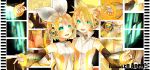  arm_warmers blonde_hair brother_and_sister detached_sleeves elbow_gloves fingerless_gloves gloves hair_ornament hair_ribbon hairclip headphones kagamine_len kagamine_len_(append) kagamine_rin kagamine_rin_(append) len_append maple_(cyakapon) navel popped_collar ribbon rin_append short_hair siblings smile twins vocaloid vocaloid_append 