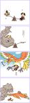  4koma comic gold_(pokemon) highres ho-oh long_image pichu pokemon quilava seesaw size_difference steelix tall_image 