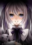  character_request grey_eyes grey_hair hair_ribbon kasugano_sora plush ribbon smile stari twintails yosuga_no_sora 