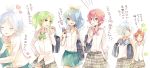  bag blue_hair cellphone fubuki_shirou genderswap green_hair hair_over_one_eye inazuma_eleven inazuma_eleven_(series) kazemaru_ichirouta kiyama_hiroto midorikawa_ryuuji nagumo_haruya phone ponytail red_hair redhead school_uniform suzuno_fuusuke tayako trap white_hair 