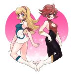  2girls blue_eyes boots cutie_honey cutie_honey_(character) dual_persona hairband headband kisaragi_honey magical_girl multiple_girls nitako red_hair redhead 