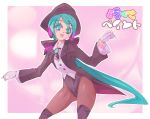  gloves green_hair hat hatsune_miku leotard long_hair magician miracle_paint_(vocaloid) pantyhose ponytail project_diva tailcoat thigh-highs thighhighs top_hat vocaloid 