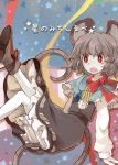 animal_ears bad_id capelet chachi_(azuzu) dress jewelry long_tail mouse_ears mouse_tail nazrin pantyhose pendant red_eyes short_hair solo tail touhou white_legwear