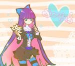  coco_(coconoe_t) food fork panty_&amp;_stocking_with_garterbelt skirt solo stocking_(character) stocking_(psg) thighhighs 