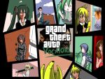  food grand_theft_auto gun hatsune_miku kagamine_len kagamine_rin kaito leonidas megurine_luka meiko vocaloid weapon 