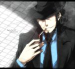 beard cigarette facial_hair hat jigen_daisuke lupin_iii male necktie pizaya s_tanly smoking 