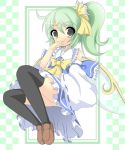  cosplay daiyousei green_eyes green_hair hakurei_reimu hakurei_reimu_(cosplay) kumatoshi side_ponytail solo thigh-highs thighhighs touhou 