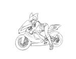  bad_id bow contemporary hair_bow hakurei_reimu monochrome motor_vehicle motorcycle solo tamuhi touhou vehicle 