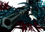 black_rock_shooter black_rock_shooter_(character) chain gun kuroi_mato solo weapon 