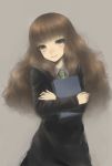  brown_eyes brown_hair curly_hair frizzy_hair harry_potter hermione_granger hinase_kanoto simple_background smile wavy_hair 