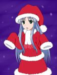  blue_hair green_eyes hat highres index kemickoko long_hair pixiv_manga_sample resized santa_costume scarf to_aru_majutsu_no_index 