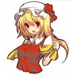  adult blonde_hair breasts bust flandre_scarlet hat lowres oshiruko_(tsume) red_eyes solo teenage the_embodiment_of_scarlet_devil touhou tsume_(artist) undressing 