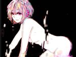  bad_id breasts glitch meiko nude pink_eyes pink_hair short_hair solo takeno tears vocaloid 