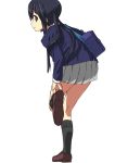  adjusting_shoes black_hair brown_eyes k-on! long_hair looking_back nakano_azusa putting_on_shoes school_uniform touboku twintails 