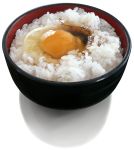  close-up copyright_request egg food highres nanatsu772 nanatsuya no_humans photorealistic realistic rice still_life tamagokake_gohan 