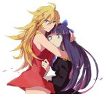  bad_id hug multiple_girls panty_&amp;_stocking_with_garterbelt panty_(character) panty_(psg) protect protecting stocking_(character) stocking_(psg) vilion 