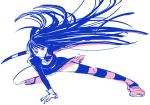  panty_&amp;_stocking_with_garterbelt single_thighhigh solo sonar9 stocking_(character) stocking_(psg) striped striped_legwear striped_thighhighs thigh-highs thighhighs 