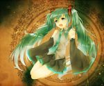  aqua_eyes bad_id blue21 detached_sleeves green_hair hatsune_miku long_hair necktie open_mouth skirt solo twintails very_long_hair vocaloid 